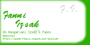 fanni izsak business card